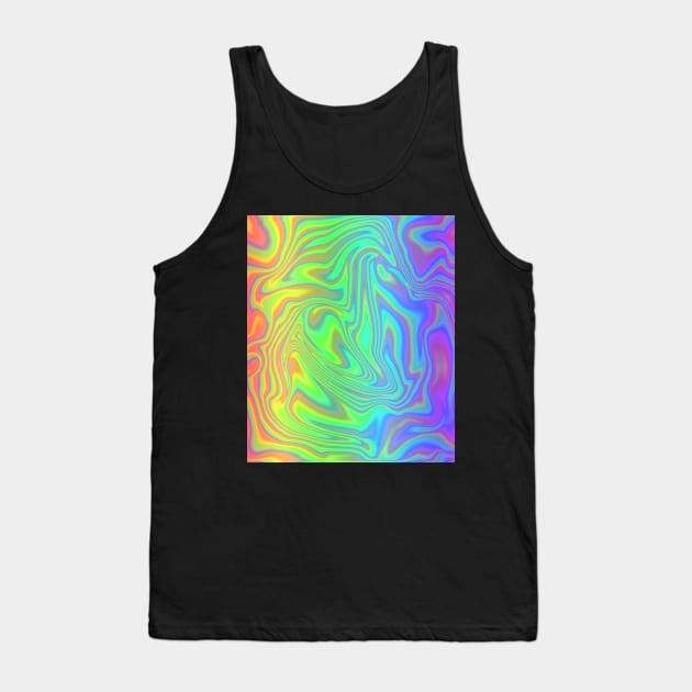 Psychedelic Rainbow Swirly Zebra Stripes Print Tank Top by Art by Deborah Camp